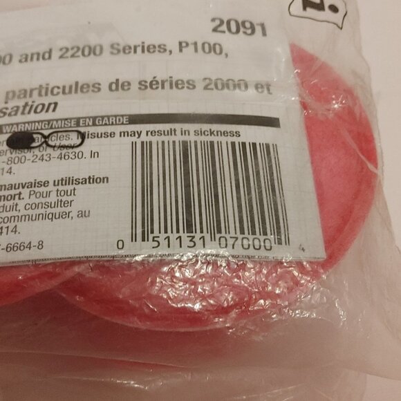 2091 3M Particulate Filters 2000 and 2200 Series P100 PINK 2 PAIRS Sealed - Picture 4 of 4